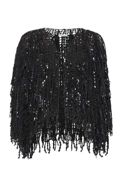 Brunello Cucinelli Cotton-blend Dazzling Cascades Cardigan In Charcoal