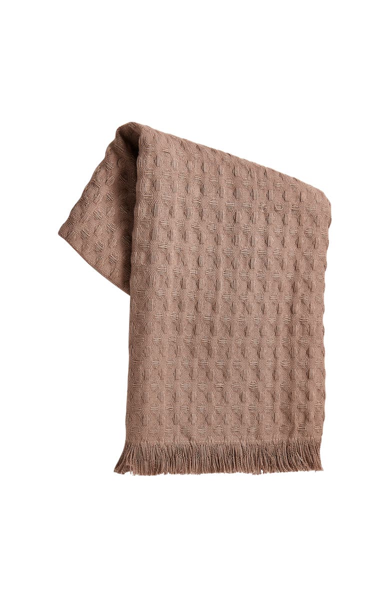 tag Wellbeing Waffle Hand Towel Latte Brown Cotton Kitchen Towel, Main, color, Brown