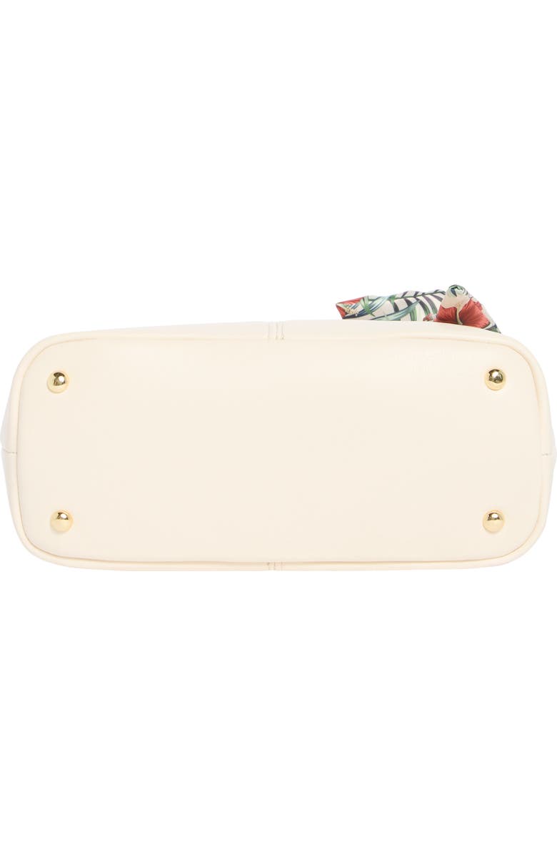 Steve Madden Gwenie Faux Leather Handbag With Scarf, Alternate, color, Vanilla