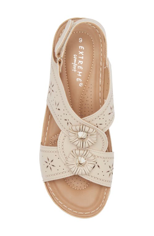 Extreme By Eddie Marc Rosette Wedge Slingback Sandal
