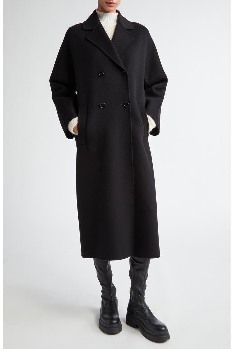 Capi Double Face Virgin Wool Coat, Main, color, BLACK