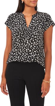 Chaus Split Neck Georgette Blouse