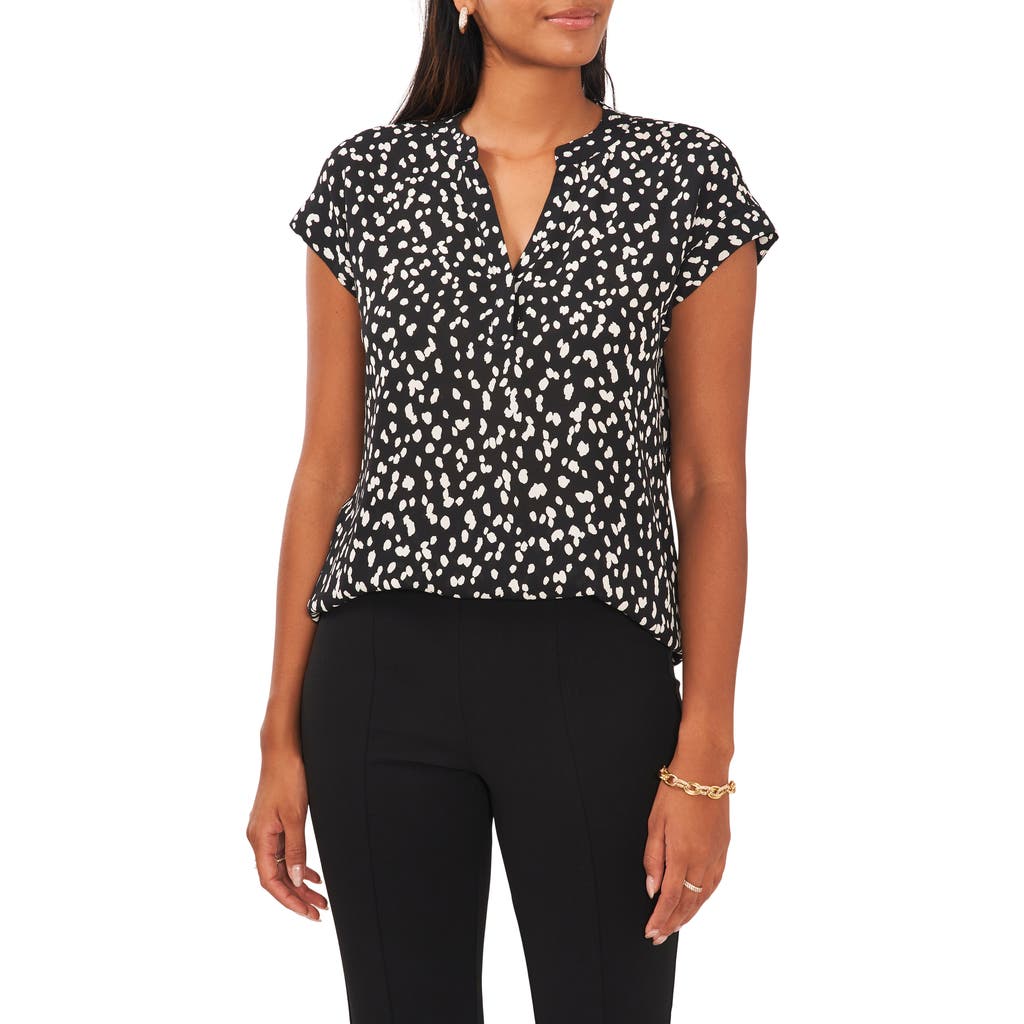 Chaus Split Neck Georgette Blouse In Multi