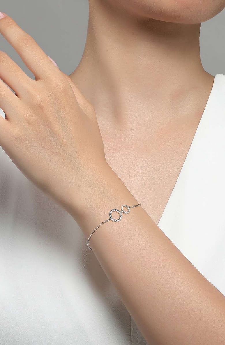 Lafonn Interlocking Circles Pendant Bracelet, Alternate, color, 