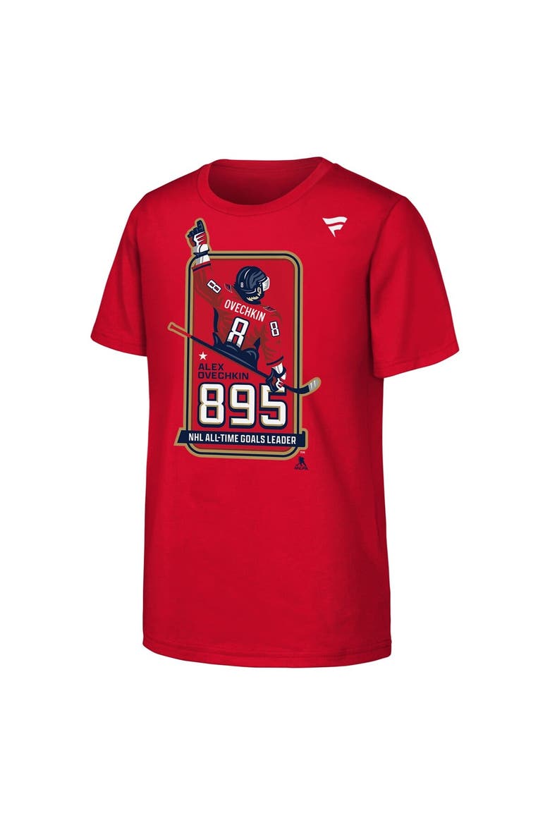 Youth Alexander Ovechkin Red Washington Capitals NHL All-Time Leading Goal Scorer Locker Room T-Shirt, Alternate, color, Red