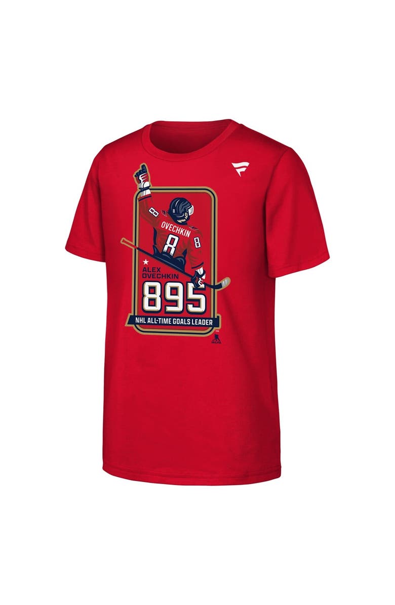 Outerstuff Youth Alexander Ovechkin Red Washington Capitals NHL All-Time Leading Goal Scorer Locker Room T-Shirt, Alternate, color, Red