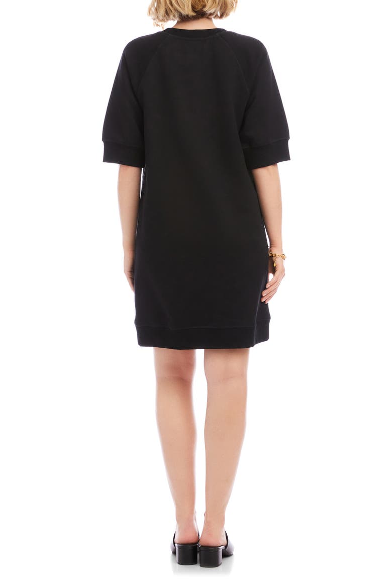 Raglan Sleeve Sweatshirt Dress, Alternate, color, BLACK