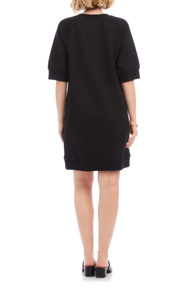 Karen Kane Raglan Sleeve Sweatshirt Dress, Alternate, color, Black
