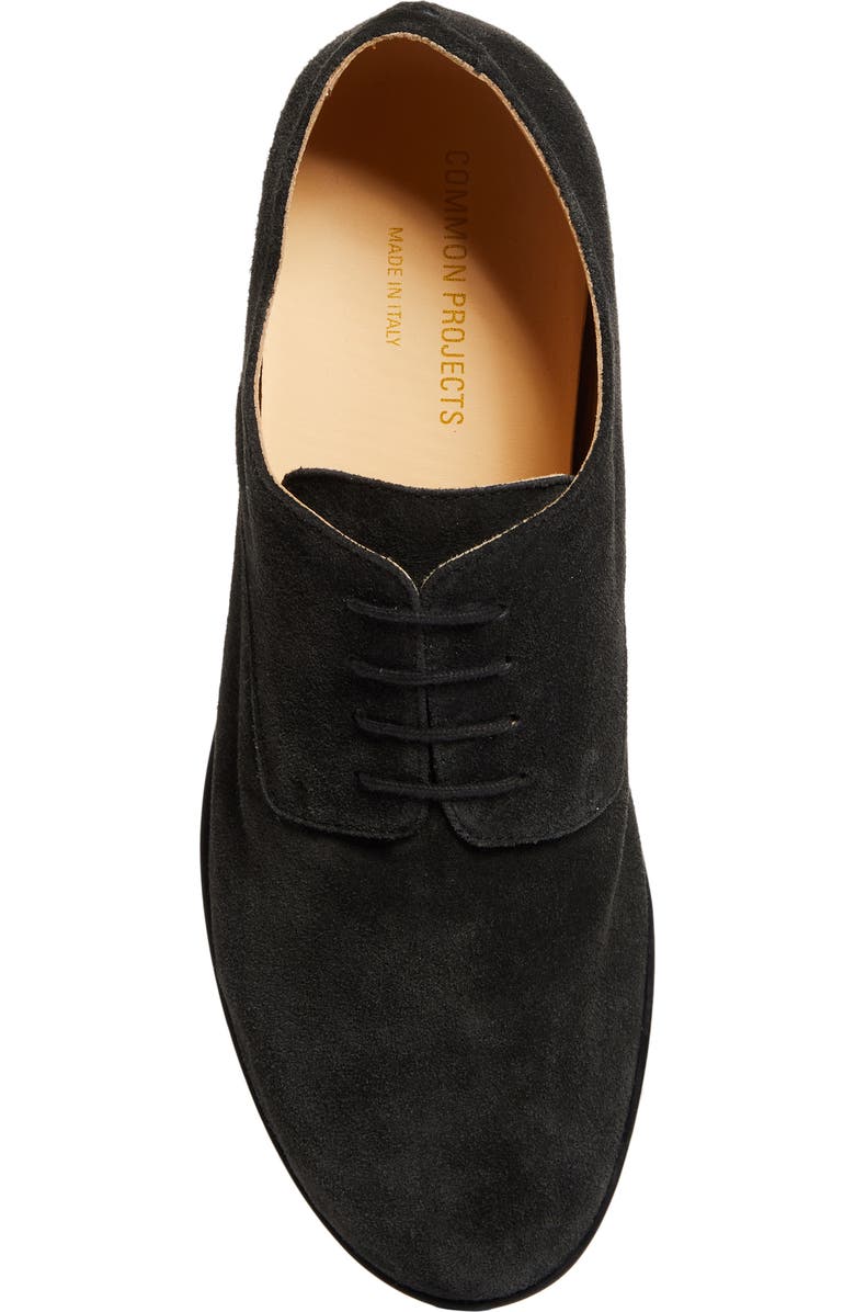 Common Projects Soft Plain Toe Derby, Alternate, color, Off Black