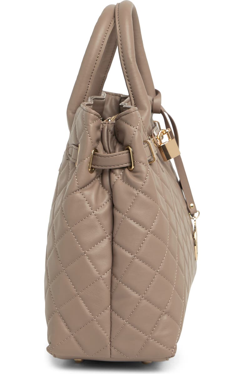 Badgley Mischka Collection Large Diamond Quilted Tote Bag, Alternate, color, Taupe