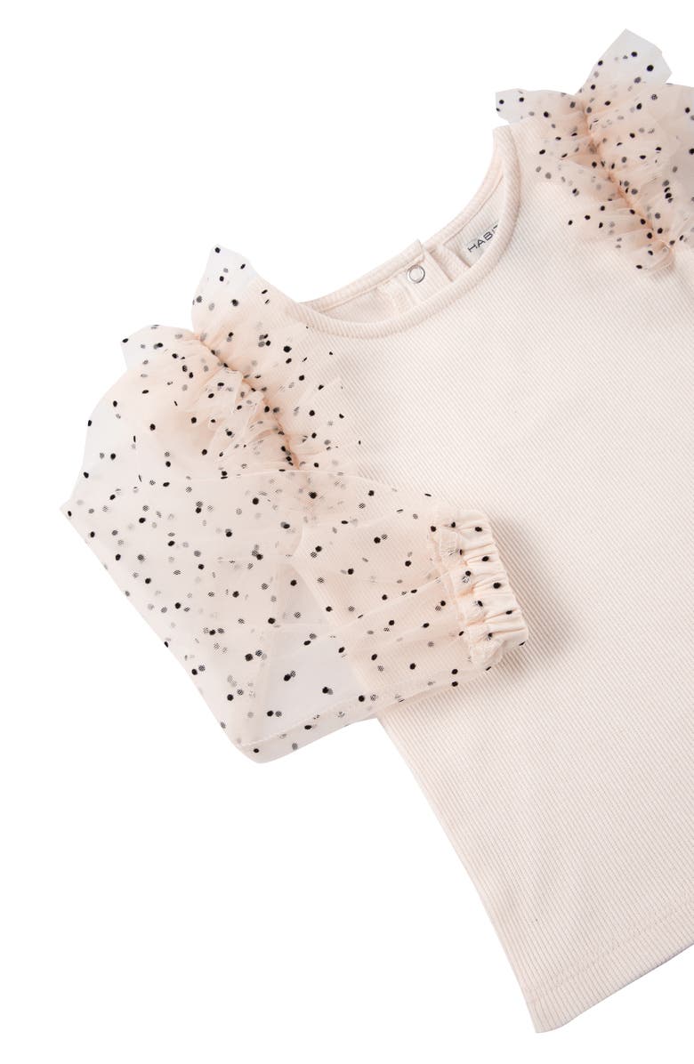 Habitual Kids Ruffle Shoulder Top & Tiered Skirt Set, Alternate, color, Light Peach