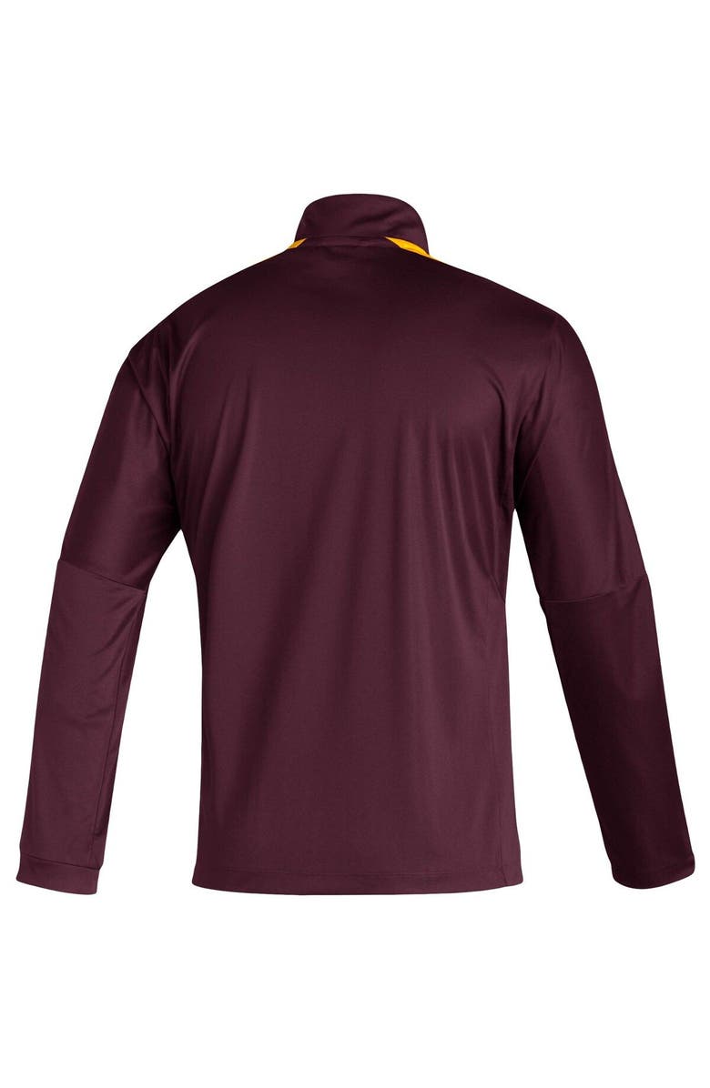 adidas Men's adidas Maroon Arizona State Sun Devils 2021 Sideline Primeblue Quarter-Zip Jacket, Alternate, color, 
