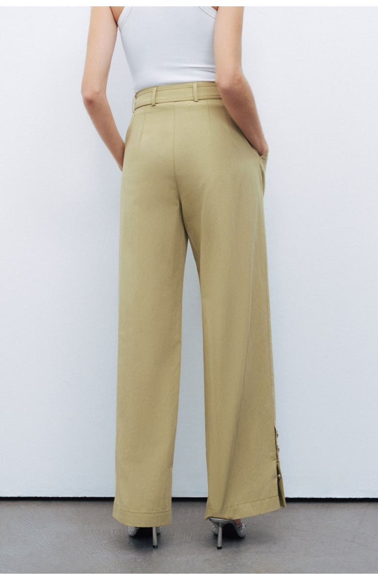 Nocturne Metal Buckle Detailed Belted Pants, Alternate, color,