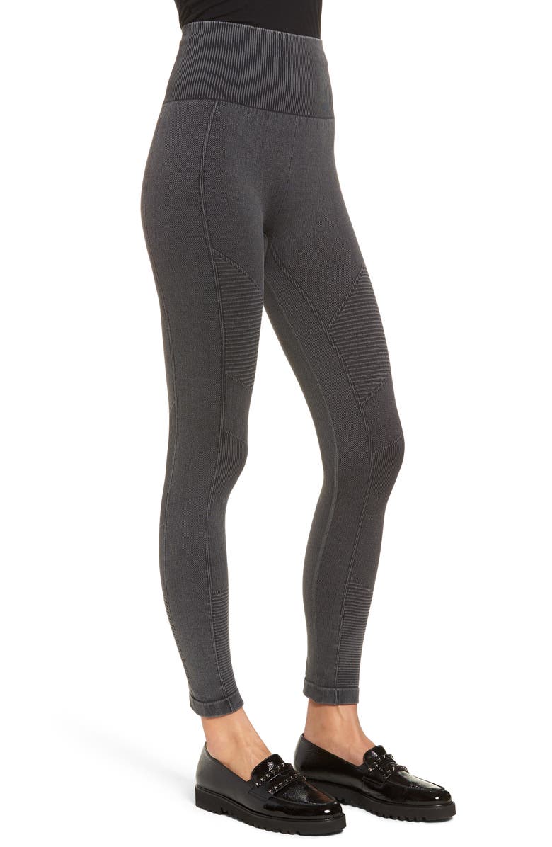 Yummie Washed Moto Seamless Skimmer Leggings, Alternate, color, 