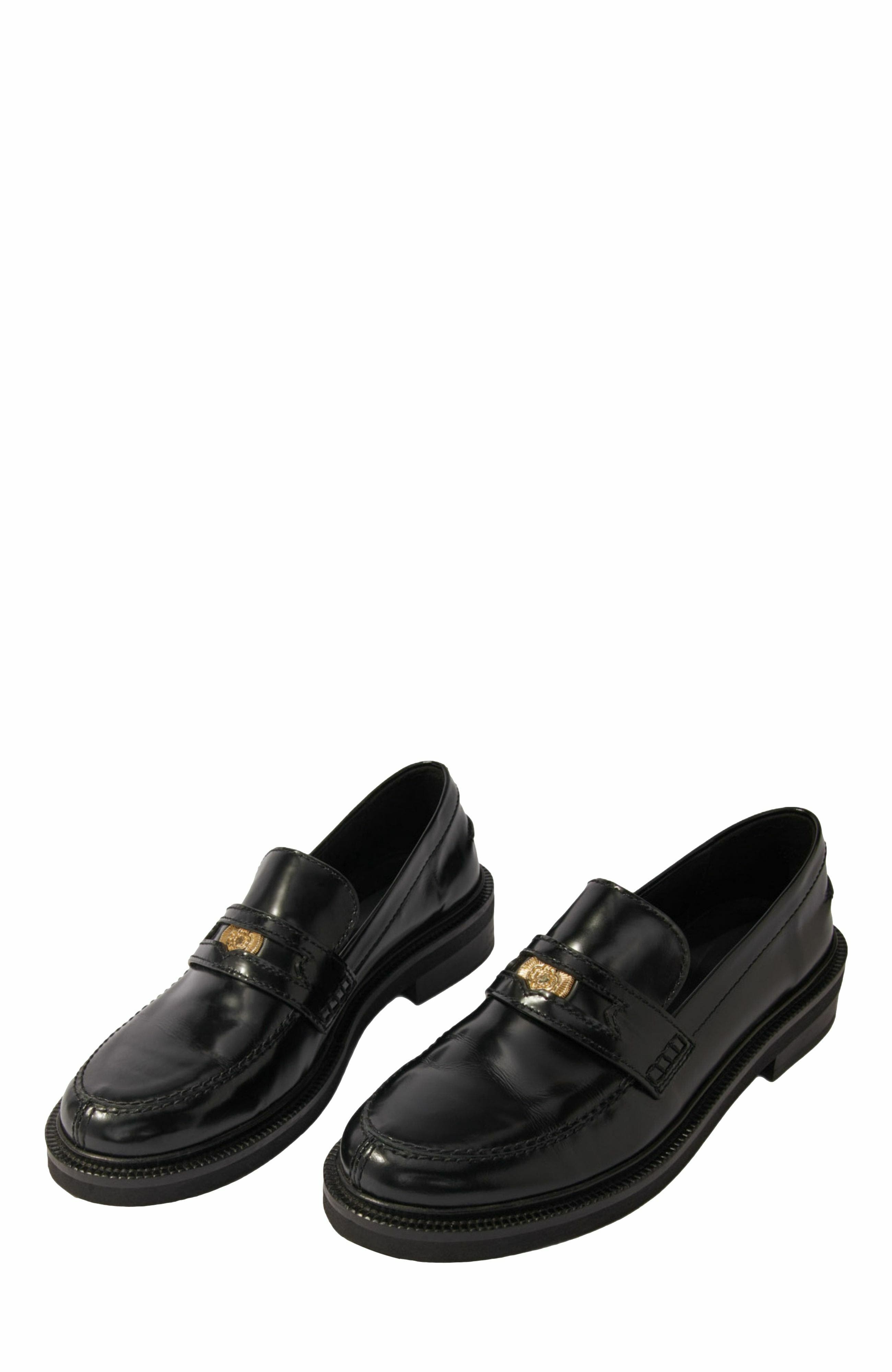 maje Leather loafers, Alternate, color, Black