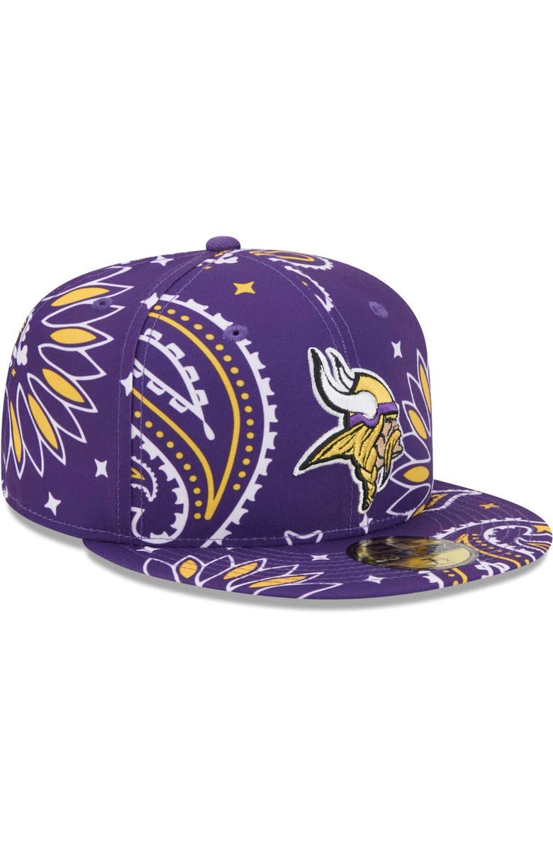 New Era Men's New Era Purple Minnesota Vikings Paisley 59FIFTY Fitted Hat, Alternate, color, Purple