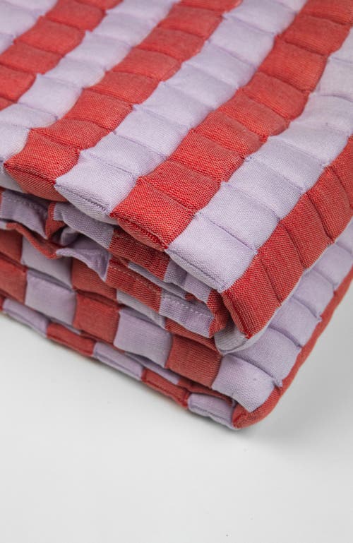Archive New York Quilted Sujani Striped Throw Blanket In Red