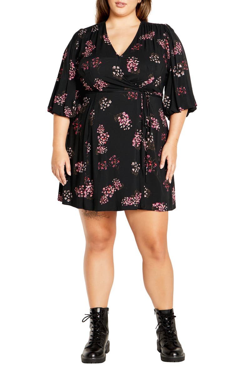 Camila Floral Faux Wrap Dress, Main, color, FLORAL