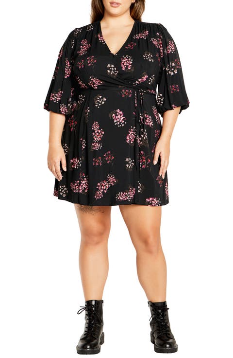 Camila Floral Faux Wrap Dress (Plus)