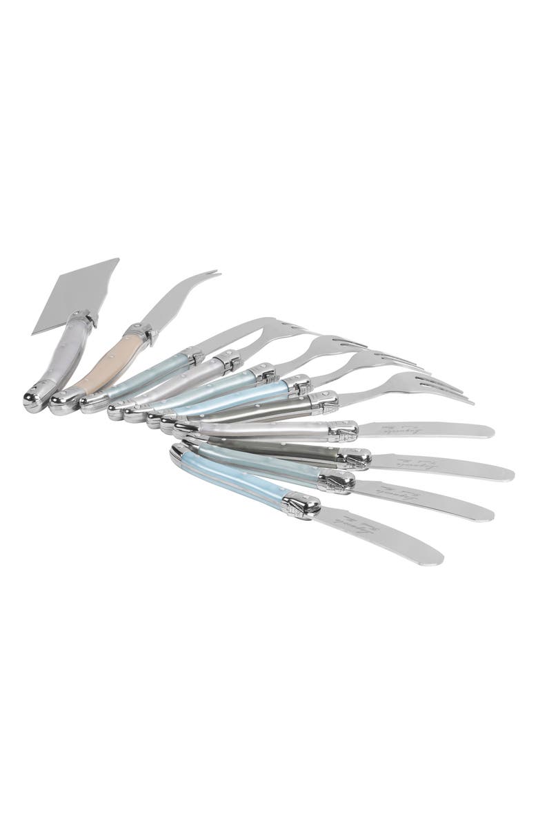 FRENCH HOME Laguiole 11-Piece Cheese Flatware Set, Alternate, color, Pearlized Multicolor