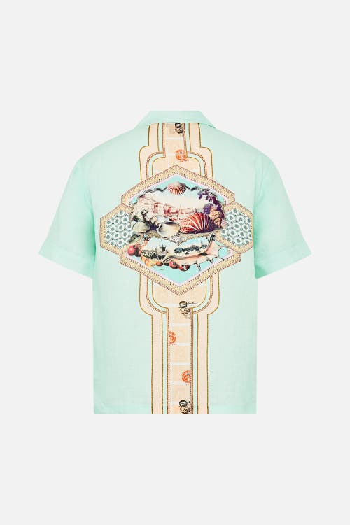 Camilla Short Sleeve Cabana Shirt With Love From Türkiye In Green