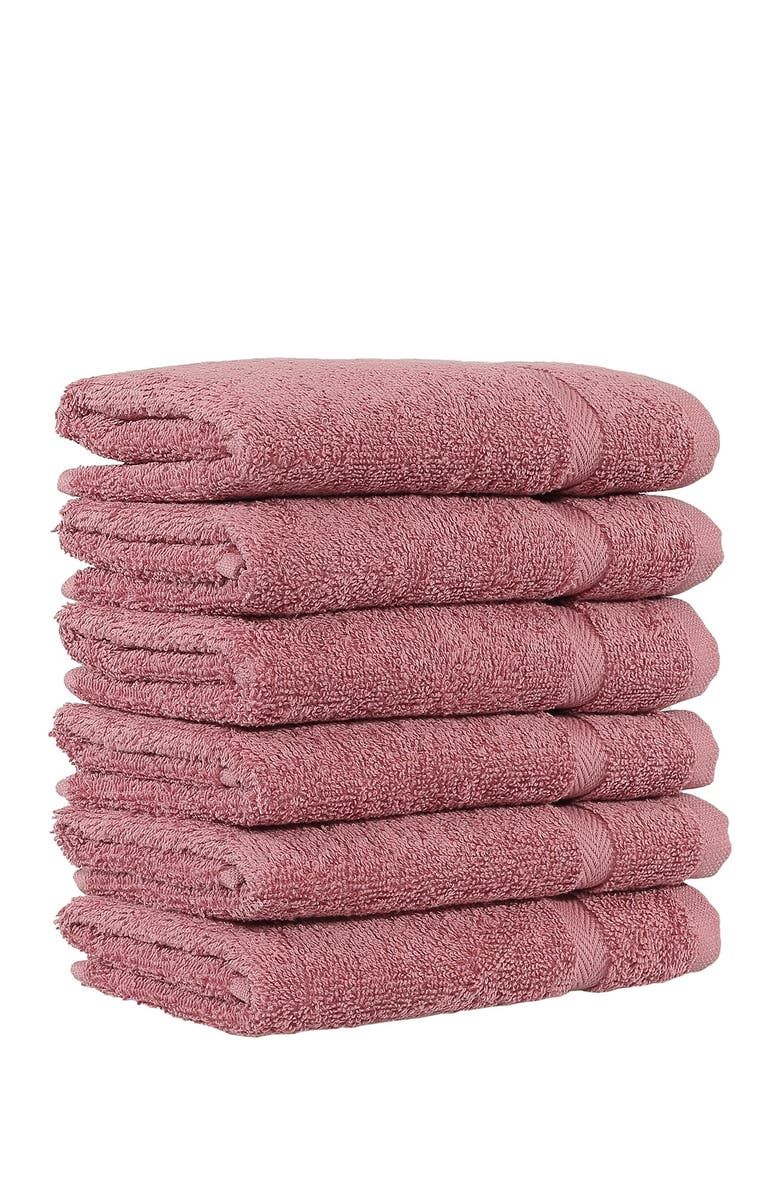 Linum Home Textiles Denzi Washcloths - Set of 6 - Tea Rose, Alternate, color, Tea Rose
