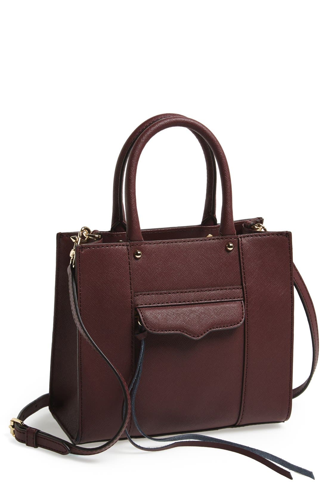 'Mini MAB Tote' Crossbody Bag, Main, color, BLACK CHERRY