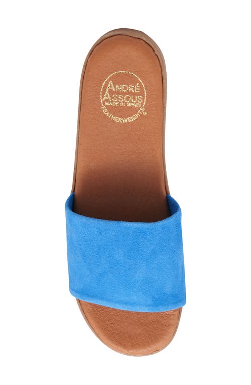 Andre Assous Paloma Woven Slide Sandal In Blue