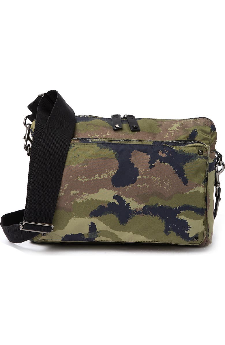Valentino Camo Crossbody Bag, Main, color,