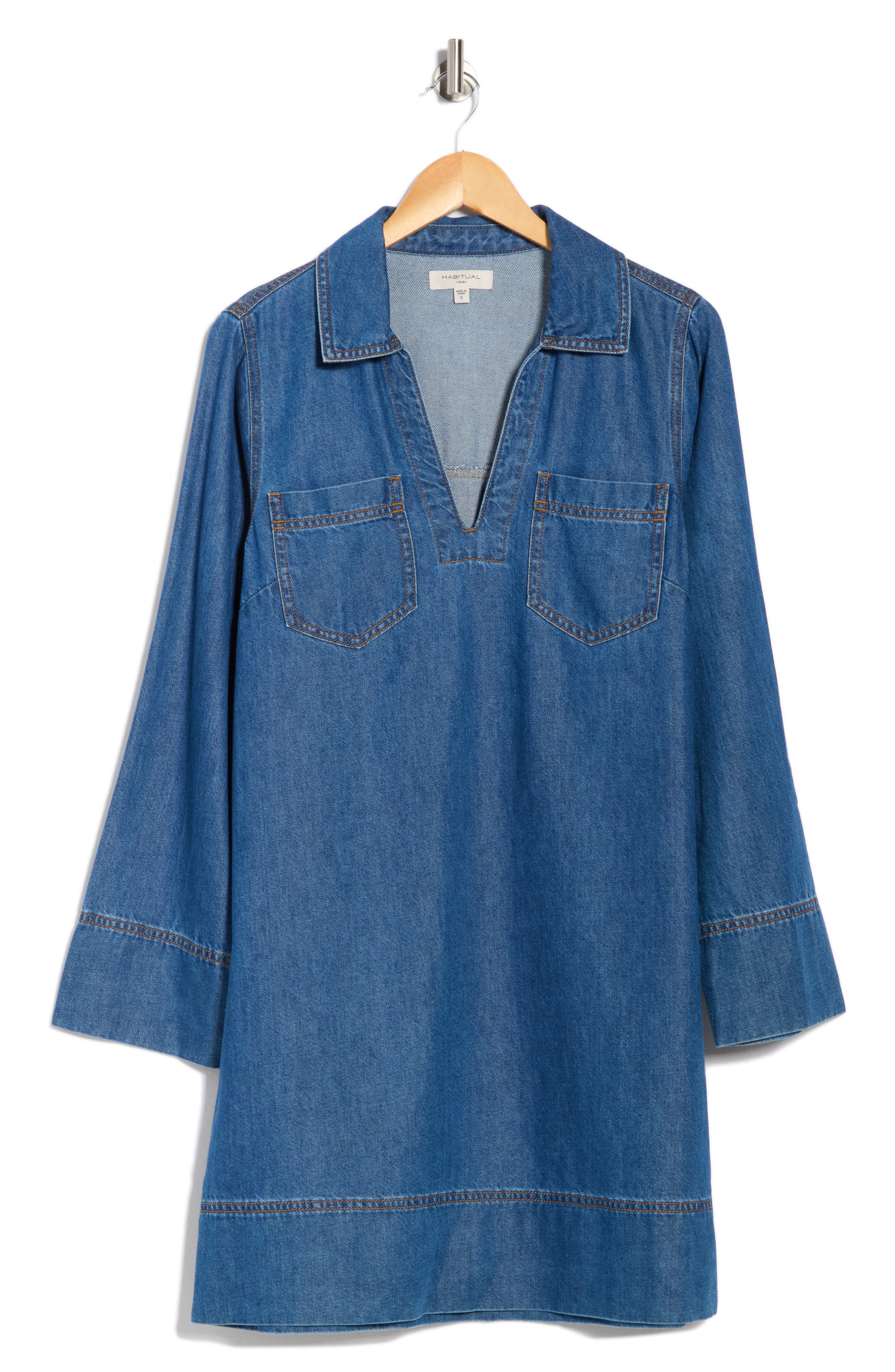 habitual denim dress long sleeve Habitual | Dresses | Habitual Long Sleeve Denim Buttonup Mini Dress With  Balloon Sleeves Nwt