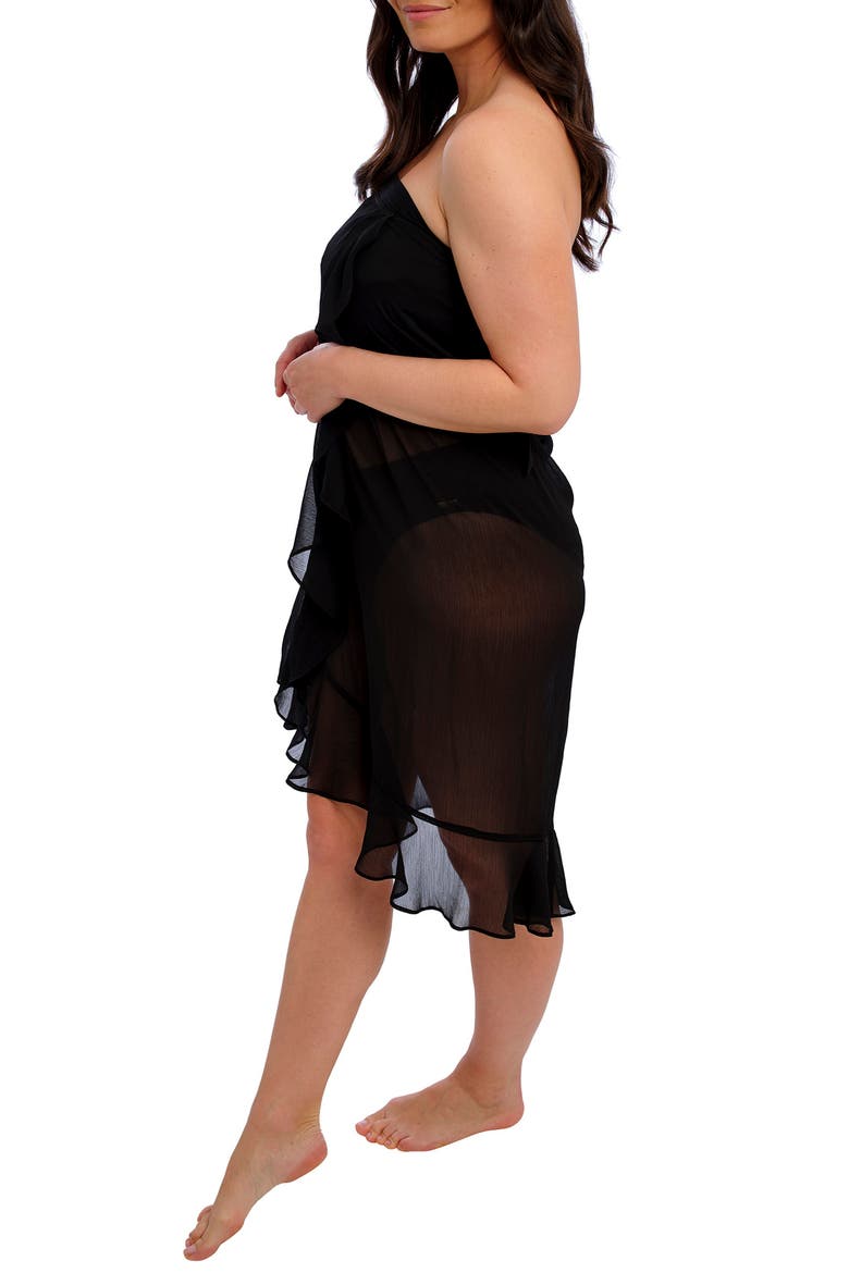 Nauru Cover-Up Sarong Skirt, Alternate, color, BLACK