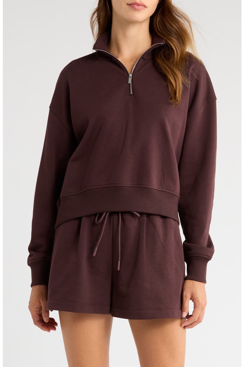 Revive Half Zip Crop Sweatshirt, Main, color, SABLE BROW