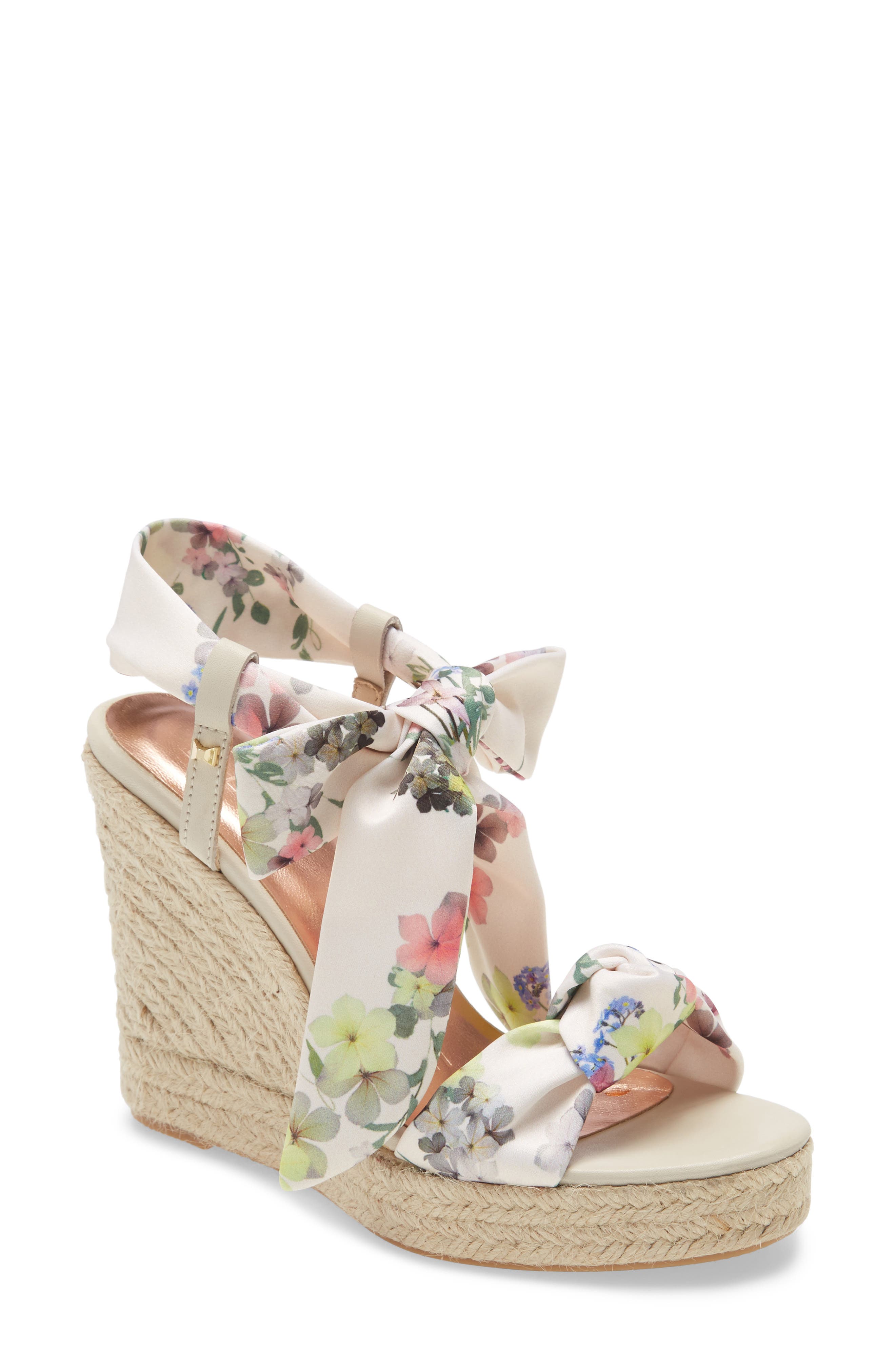 Kelispe Espadrille Wedge Sandal, Main, color, IVORY FABRIC