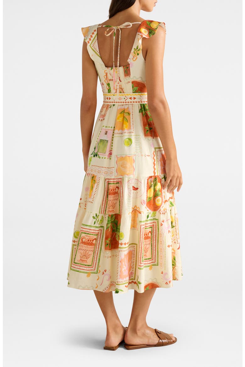 Layne Belted Midi Dress, Alternate, color, ALMADA HOLIDAY