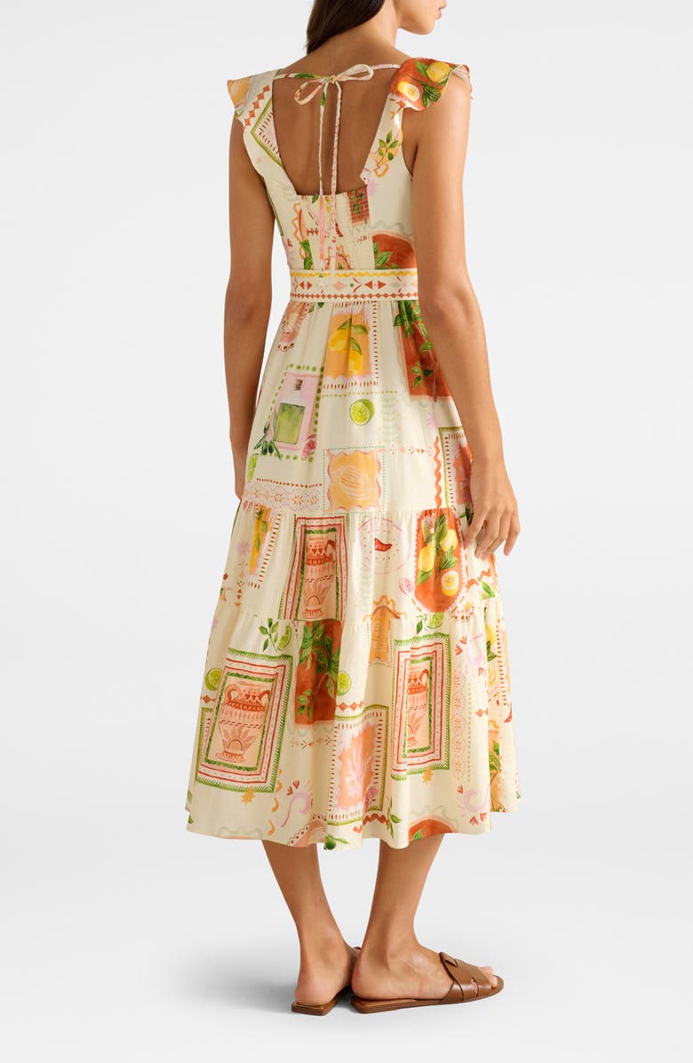 Ever New Layne Belted Midi Dress, Alternate, color, Almada Holiday