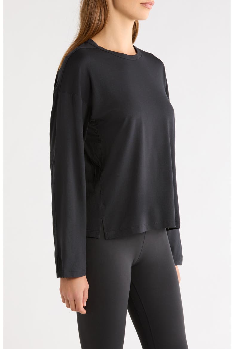 24.7 ImpossiblySoft Light Dri-FIT Long Sleeve Performance T-Shirt, Alternate, color, BLACK/ DK SMOKE GREY