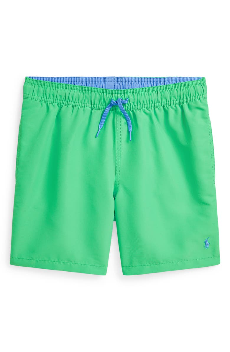 Polo Ralph Lauren Kids' Traveler Solid Recycled Polyester Swim Trunks, Main, color,