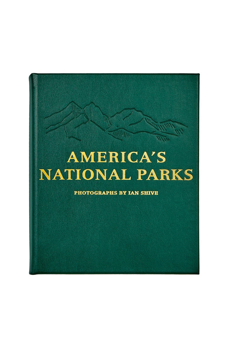 America's National Parks Leather Coffee Table Book, Main, color, Green