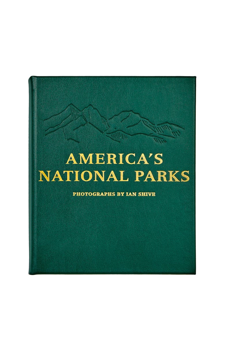 Graphic Image America's National Parks Leather Coffee Table Book, Main, color, Green