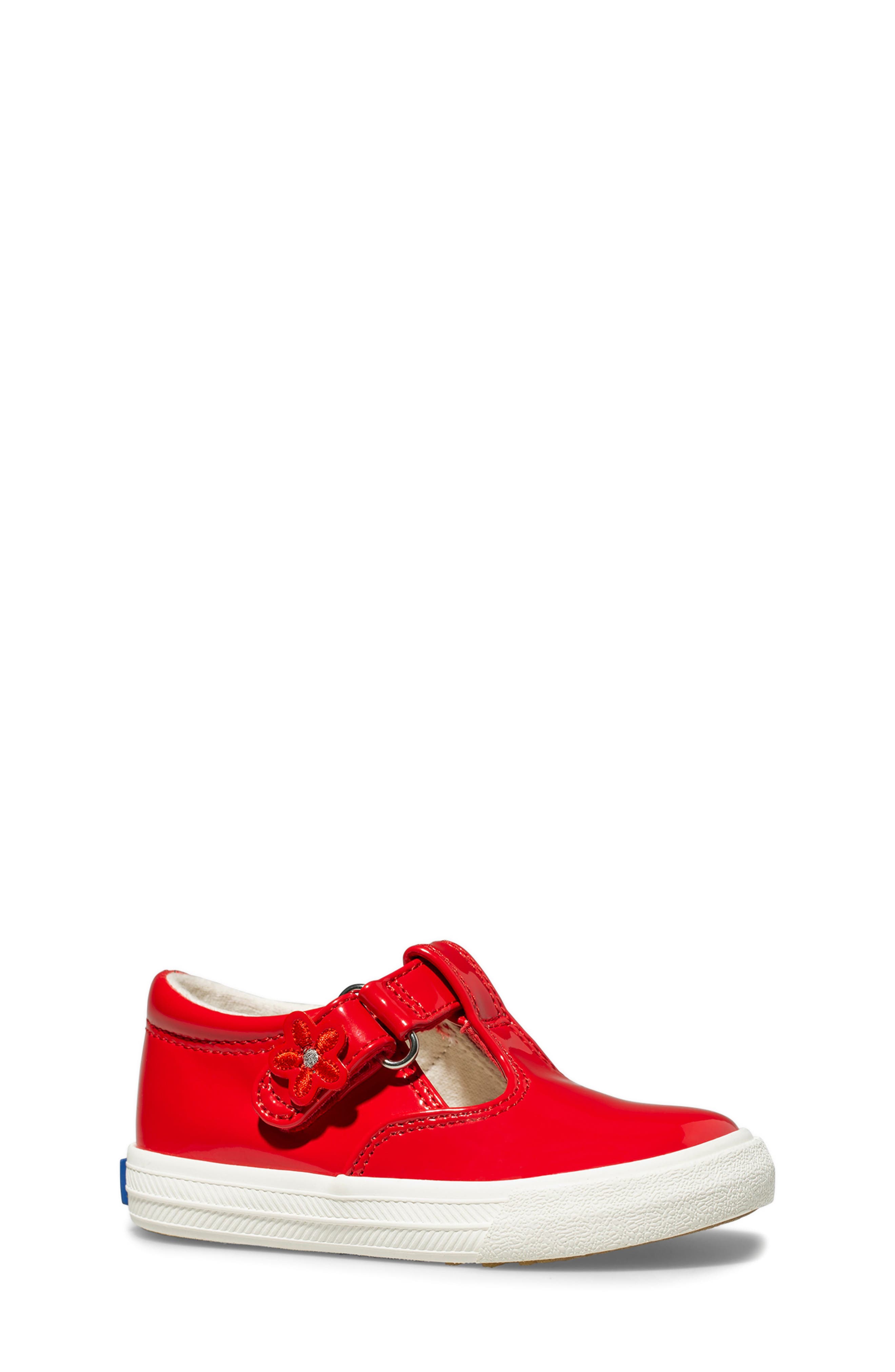 Daphne T-Strap Sneaker, Main, color, RED PATENT