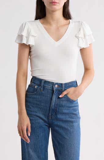 1.STATE Flutter Sleeve Rib Top