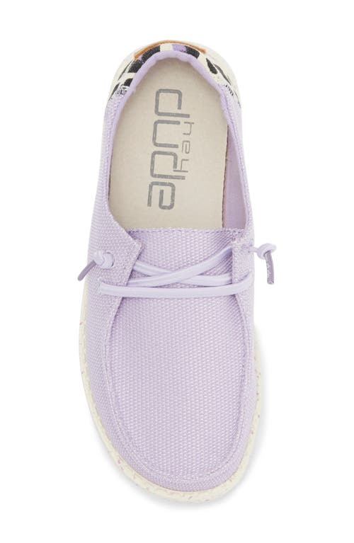 Hey Dude Kids' Wendy Moc Toe Slip-on Sneaker In Leo/violet