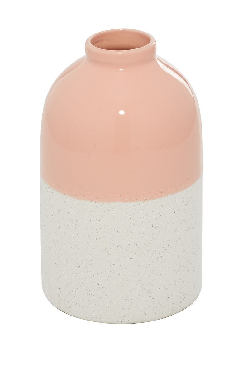 GINGER BIRCH STUDIO Ceramic Vase with Pink Top, Main, color, Pink