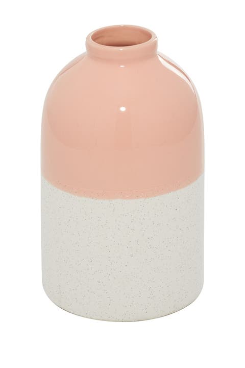 Ceramic Vase with Pink Top