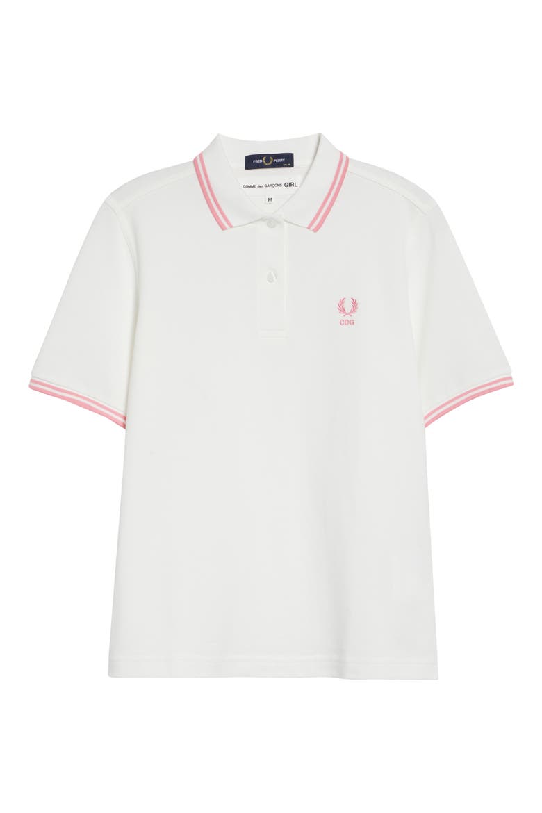x Fred Perry Tipped Cotton Piqué Polo, Alternate, color, WHITE