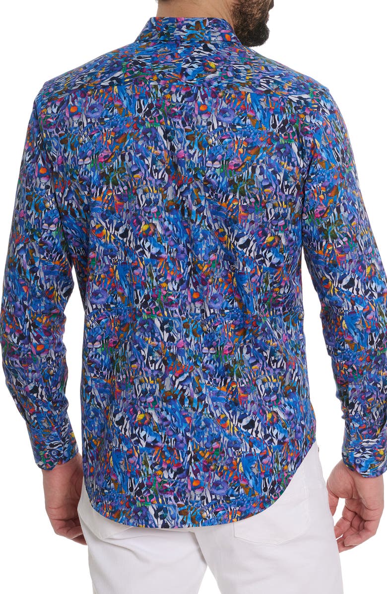 Robert Graham Abstract Print Long Sleeve Shirt, Alternate, color, Blue Multi