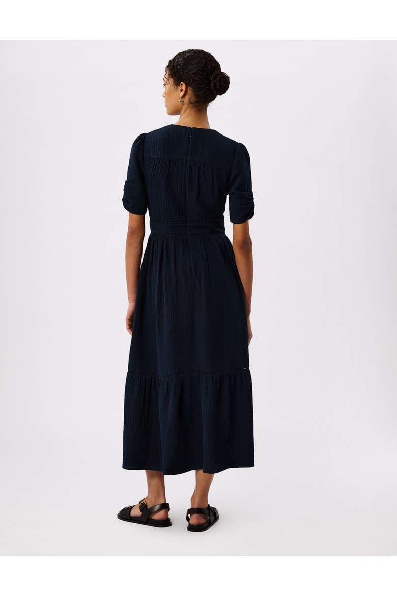 V-Neck Midi Dress, Alternate, color, Navy