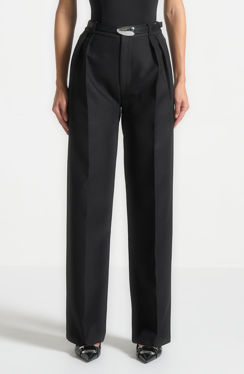 Manière De Voir Julie Tailored Twin Pleat Trousers, Alternate, color, Black