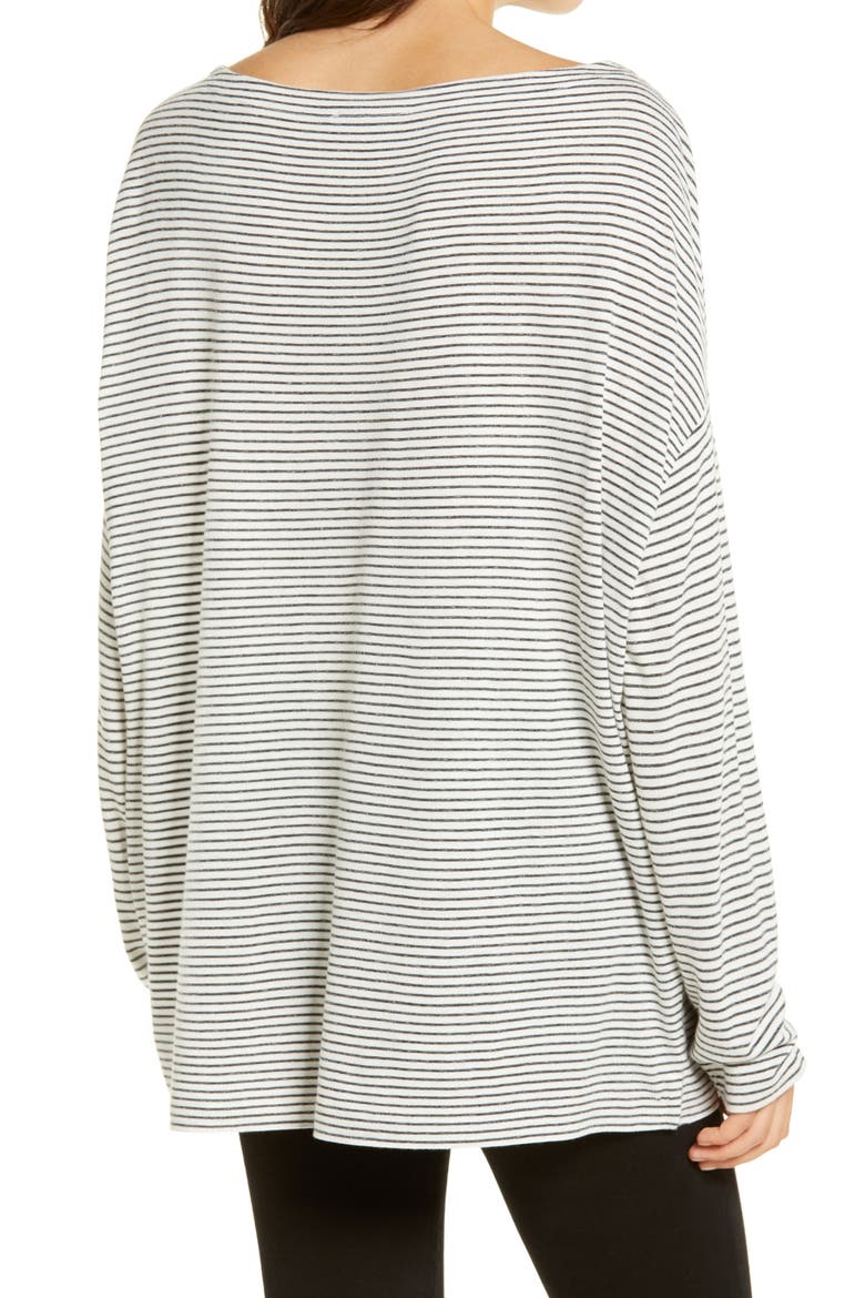 Rita Stripe Top, Alternate, color, CHALK/ INK