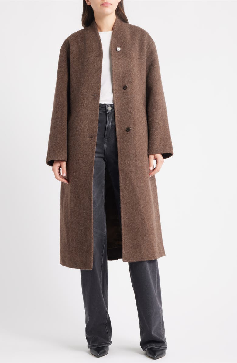 Rails Roland Tie Waist Wool Blend Coat, Alternate, color, Heather Umber